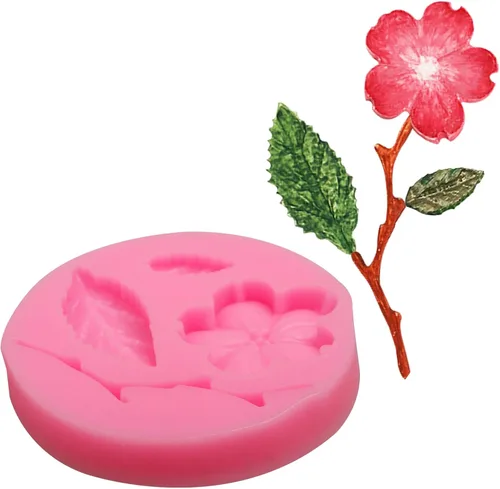 Vista 9 de Moldes en forma de flor de durazno, 4 unidades, moldes de silicona para decoración de pasteles, dulces, azúcar, cupcakes, pasteles, paletas