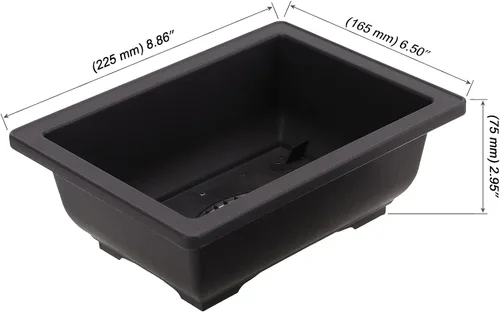Vista 2 de MOUYAT 15 macetas de entrenamiento para bonsái de 8.9 pulgadas, maceta rectangular de plástico grande para plantas, jardín, patio, oficina, balcón