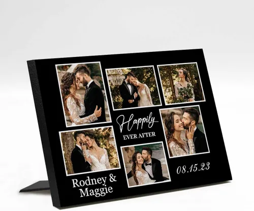 Vista 18 de Marco de fotos de boda personalizado con nombre de foto, regalos de boda personalizados para parejas, marco de fotos de boda personalizado, regalo