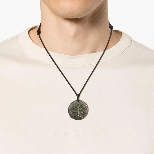 Vista 20 de COAI Collar de obsidiana negra con árbol de la vida para hombre
