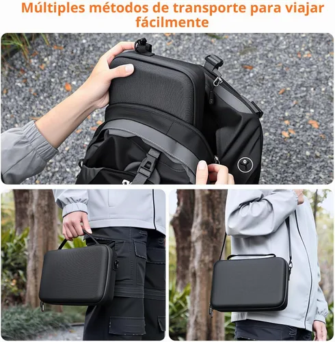 Vista 7 de AMAZEAR Funda de transporte para DJI Osmo Action 5 Pro, accesorios DJI Action5 Pro, protector compacto y rígido, bolsa de transporte portátil