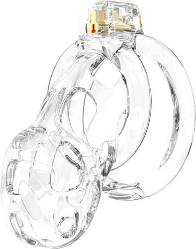 Vista 8 de Soft Rubber Male Chastity Cage, with 6 Size Rings, Invisible Lock Man Penis Exercise Bondage Gear & Accessories Lightweight Adult Sex Toys (Black, S)