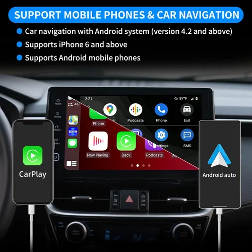 Vista 4 de Adaptador CarPlay con cable USB para radio de coche con conexión Android 4.2 o superior para duplicación CarPlay con cable compatible con sistema