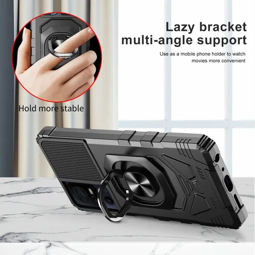 Vista 3 de Funda para teléfono TCL 40 SE con protector de pantalla, soporte de anillo para montaje magnético de automóvil, grado militar, resistente, a prueba