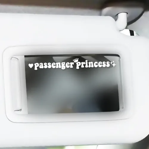 Vista 8 de Calcomanía de princesa pasajera, divertida calcomanía de vinilo para automóvil, accesorios de automóvil de princesa para pasajeros, ventana trasera
