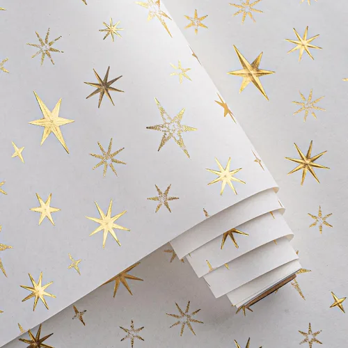 Vista 8 de Flyhill - Rollo de papel kraft de piña en lata - 17 pulgadas X 33 pies - Diseño de papel de regalo con piña 3D en relieve metálico dorado