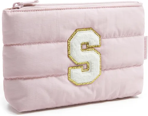 Vista 23 de BAGSMART Pequeña bolsa de maquillaje, neceser portátil esponjoso con cierre de cremallera con encanto, organizador de viaje resistente al agua