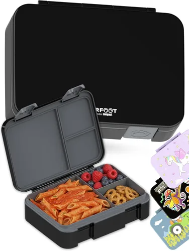 Vista 41 de BEARFOOT Lonchera infantil con compartimentos – Compacta y ligera A prueba de fugas, sin BPA, apta para lavavajillas Diseño dibujado a mano