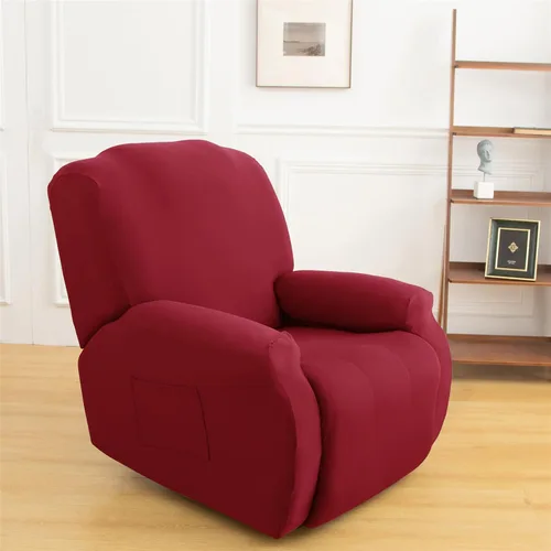 Vista 10 de LazyBoy - Funda para sillón reclinable, color liso, 4 piezas, fundas protectoras de muebles para sillón reclinable con bolsillo, funda para sofá