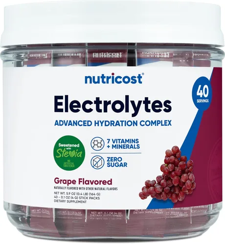 Vista 6 de Nutricost Complejo de electrolitos, sabor a frambuesa azul, 40 paquetes de varillas - Complejo de hidratación avanzada