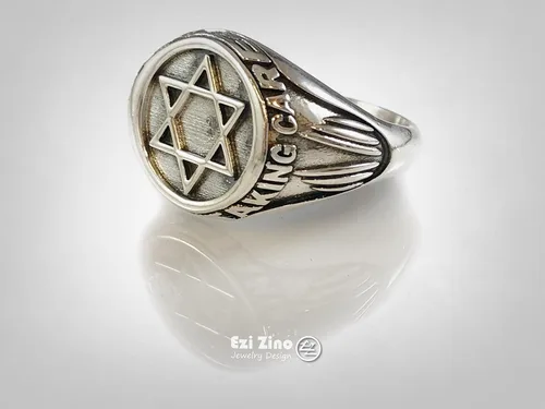 Vista 2 de Ezi Zino - Anillo de plata de ley 925 con diseño de estrella de David