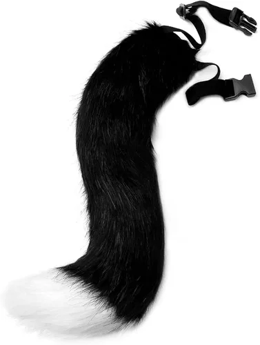 Vista 5 de HAOAN Juego de orejas y guantes con clip de cola de zorro lobo para Halloween, Navidad, fiesta de disfraces, juguetes, regalo para mujeres