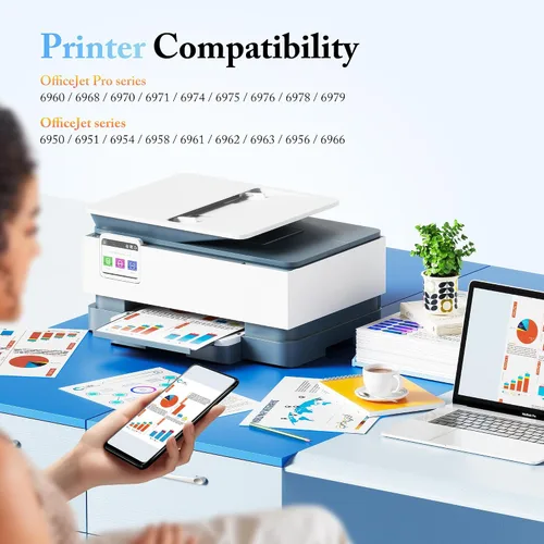 Vista 2 de LxTek - Cartuchos de tinta 902XL para impresoras HP, reemplazo compatible para cartuchos de tinta HP 902XL, paquete de 4 unidades, uso con impresora