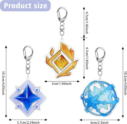 Vista 2 de Genshin Impact Keychain 7pcs, Animne Keyring