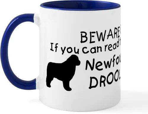 Vista 42 de CafePress Newfoundland Dog Drool Zone Taza de café de cerámica de 11 oz (11.0 fl oz)