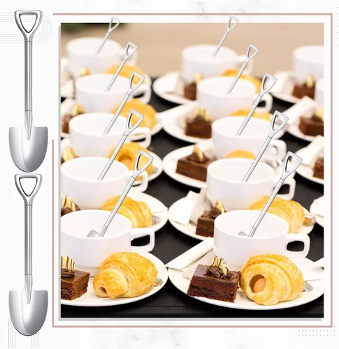 Vista 4 de Zhehao 50 cucharas de pala de acero inoxidable de 6.1 pulgadas, cuchara de postre reutilizable para helado, frutas, café, hogar, restaurante