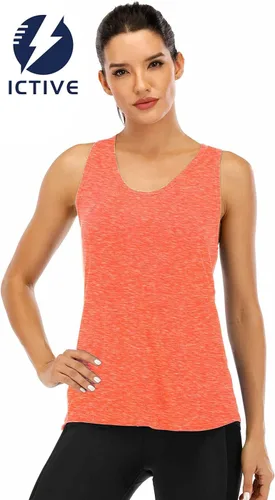 Vista 2 de ICTIVE - Camiseta deportiva sin mangas con espalda cruzada para mujer ideal para yoga