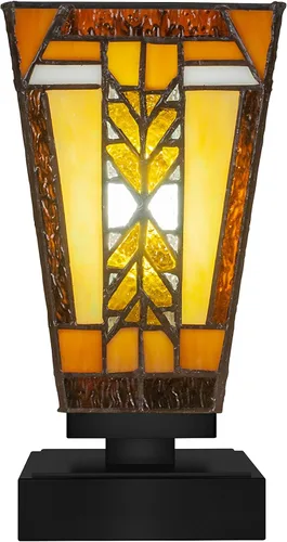 Vista 7 de Toltec Lighting Luna Accent - Lámpara de mesa, acabado grafito, cristal cuadrado de burbujas ahumadas de 3.5 pulgadas