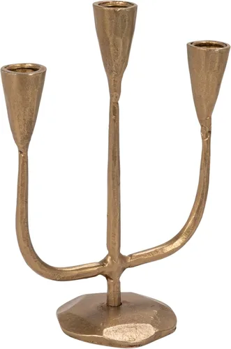 Vista 6 de Creative Co-Op Soporte cónico de metal fundido forjado a mano antiguo, dorado