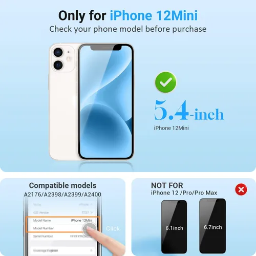 Vista 2 de Reemplazo de pantalla LCD de 5.4 pulgadas para iPhone 12, montaje digitalizador táctil 3D con herramientas de reparación, protector de pantalla
