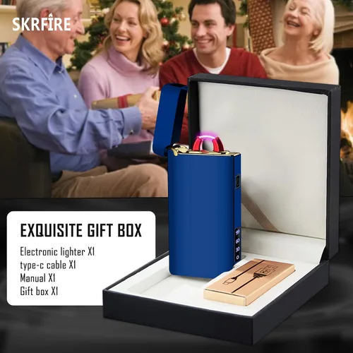 Vista 6 de SKRFIRE Encendedor USB resistente al viento – Arco eléctrico de alta potencia, encendedor de plasma recargable con linterna multimodo y pantalla
