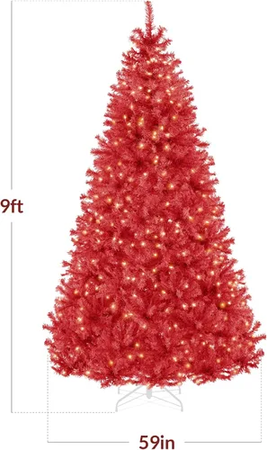 Vista 162 de Best Choice Products Árbol de Navidad azul bebé preiluminado de 6 pies, decoración navideña artificial completa con 947 puntas de rama, 250 luces