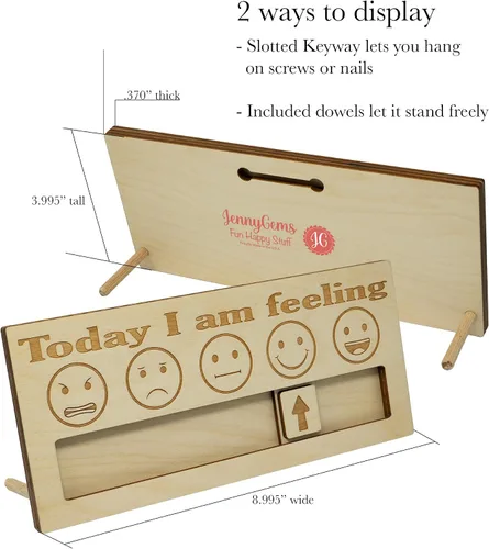 Vista 3 de Cartel de "Today I Am Feeling" - Tabla de estado de ánimo de emoji, rastreador diario de sentimientos para niños y adultos, terapia, autismo