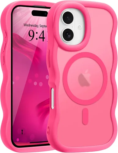 Vista 118 de Pepmune - Funda para iPhone 12 Pro Max con marco ondulado y estructura rígida, color mate claro, cubierta trasera unisex, compatible con Magsafe