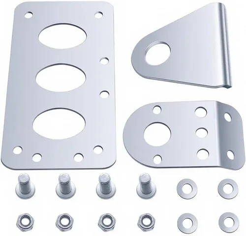 Vista 5 de Soporte de placa de matrícula cromado para motocicletas, montaje lateral, compatible con Harley Davidson Bobber Chopper, Honda, Yamaha, Suzuki