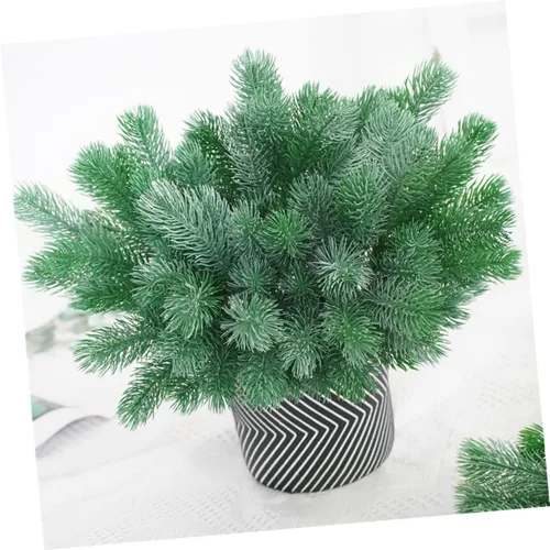 Vista 9 de IMIKEYA 4 púas de pino artificiales de hoja perenne, púas de agujas de pino, ramas de cedro artificial, ramas de pino, ramas de pino, accesorios