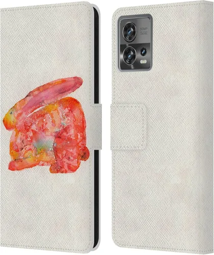Vista 18 de Head Case Designs Officially Licensed Wyanne Blue Watercolour Bear Animals 2 Leather Book Wallet Case Cover Compatible with Motorola Moto Edge 30
