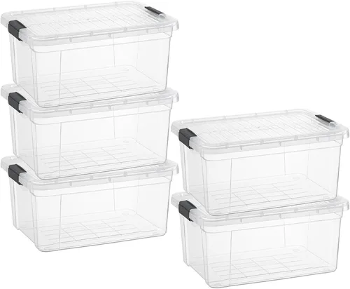 Vista 73 de Superio Mini contenedor de almacenamiento de plástico para crayón, suministros de arte y estuche de costura, organizador pequeño apilable
