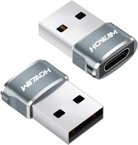Vista 9 de Paquete de 2 adaptadores USB a USB C, USB 2.0 de carga rápida de transferencia de datos de 480 Mbps, adaptador OTG hembra tipo C a USB 2.0 macho