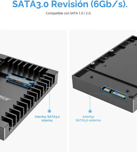 Vista 7 de ORICO 2.5 SSD SATA a 3.5 Adaptador de disco duro para bahía interna convertidora de montaje de soporte para bandeja de 7 / 9.5 / 12.5mm 2.5 pulgadas