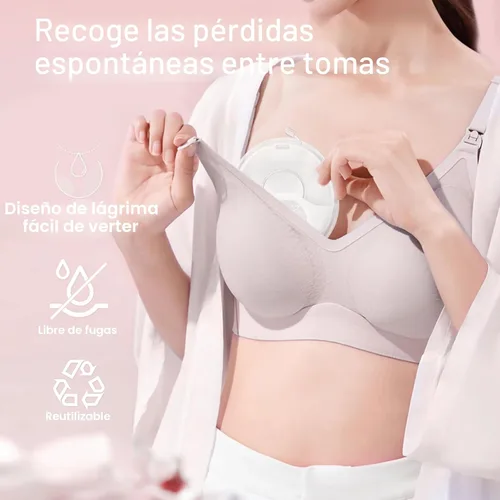 Vista 3 de Recolector de leche materna, recolectores de leche para lactancia, conchas de leche materna reutilizables, protector que protege los pezones