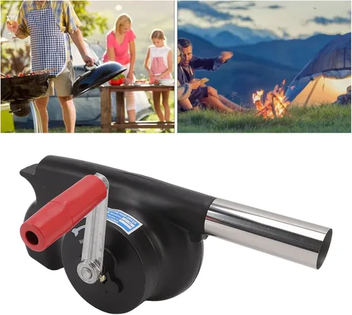 Vista 5 de Ventilador de barbacoa para cocinar al aire libre, soplador de aire portátil ligero y portátil, ahorro de tiempo, soplador de barbacoa ABS duradero