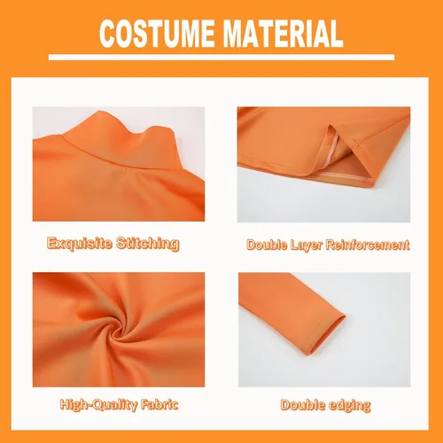 Vista 5 de Disfraz de Velma para niñas Daphn Cosplay Scoob Halloween Dress Up Peluca Accesorios Set