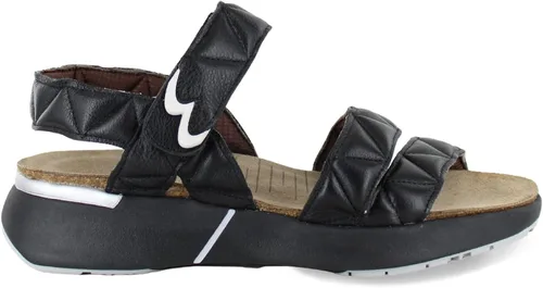 Vista 47 de Naot Kayla sandalia con taco de cuña para mujer Piel de lagarto beige