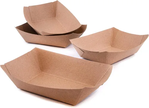 Vista 7 de Angel's Peel Lounge Bandeja de papel desechable para alimentos, papel reciclable, bandejas de papel totalmente biodegradables, para picnic