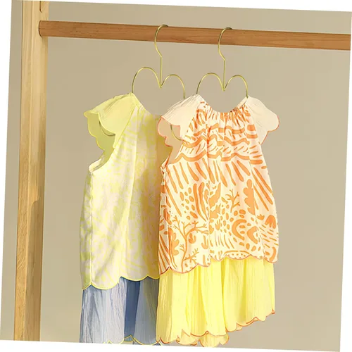 Vista 6 de Alipis Perchas doradas con forma de nube, 5 unidades, para ahorrar espacio, encantadoras perchas para ropa de bebé, perchas para niños, perchas