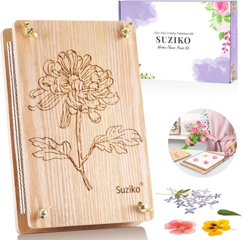 Vista 12 de Suziko Kit de prensa de flores grande para adultos y niños, 10.8 x 6.9 pulgadas, kit de preservación de plantas de flores, arte y manualidades