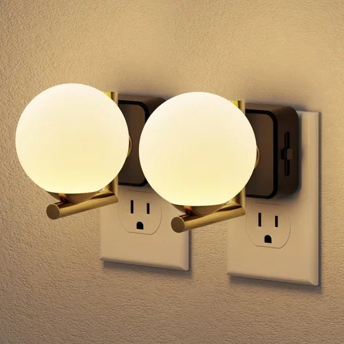 Vista 8 de JandCase Luz de Noche LED, Luces Nocturnas Regulables Enchufables en la Pared, Luz Nocturna Moderna con Sensor de Luz Automático de Encender/Apagar