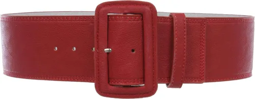 Vista 6 de Cinturón de cuero rectangular de punto de moda de cintura alta de 3 pulgadas de ancho para Negro