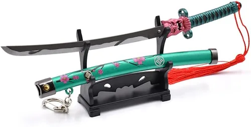 Vista 3 de 8.66" Valorant Onimaru Kunitsuna Katana Key Chain Mini Sword Game Katana Keychain Backpack Keyring Desk Decoration