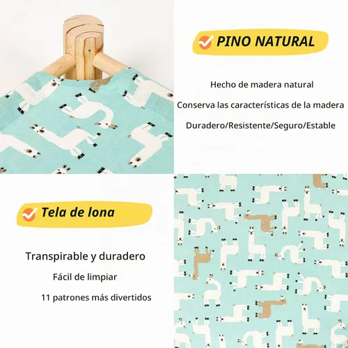 Vista 3 de Patas Lague Hamaca para gatos y perros, cama para perros pequeños, de madera, para gatos, mascotas, conejos, refrigeración, elevada