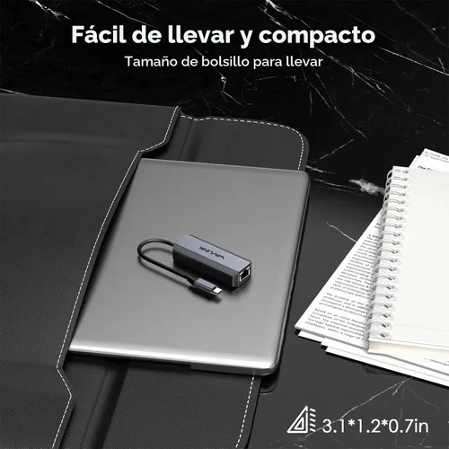 Vista 7 de WAVLINK Adaptador USB C a Ethernet de 5 Gbps