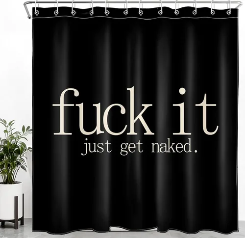 Vista 16 de LB Fuck It Get Naked - Cortina de ducha pequeña de 48 x 68 pulgadas, forro de cortina de ducha en blanco y negro, cortina de ducha estrecha
