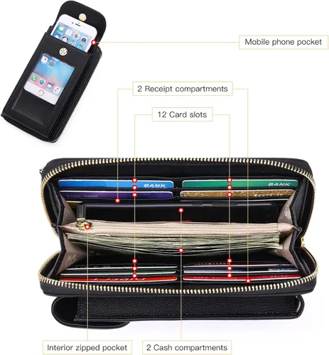 Vista 4 de FALAN MULE Bolso cruzado pequeño para teléfono celular para mujer, cartera de piel sintética