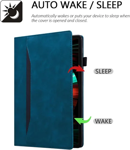 Vista 2 de Dteck Funda inteligente de cuero para Samsung Galaxy Tab S8 Ultra de 14.6 pulgadas 2022, azul con bolsillo frontal, soporte de múltiples ángulos
