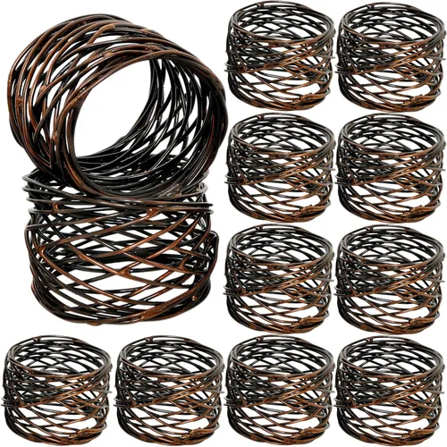 Vista 12 de Servilleteros de hierro de metal duraderos para decoración de mesa, elegante accesorio de ajuste de mesa de metal, servilletero rústico para casa